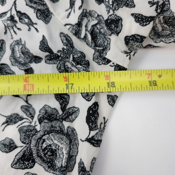 Thakoon For Design Nation Womens Blouse Size Small Button Up Floral Ruched - Picture 8 of 12